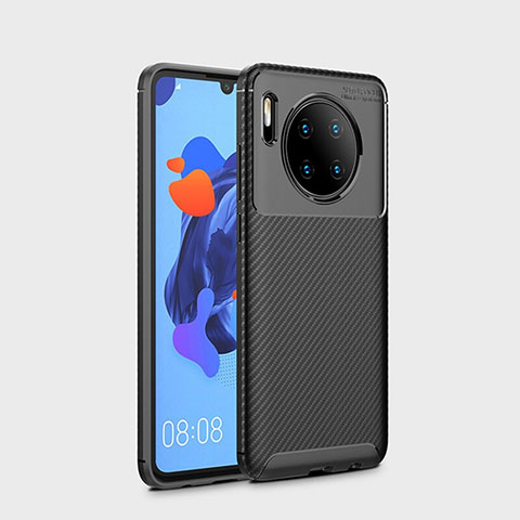 Huawei Mate 30 Pro 5G用シリコンケース ソフトタッチラバー ツイル カバー S01 ファーウェイ ブラック