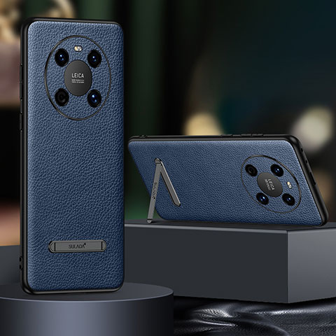 Huawei Mate 40用ケース 高級感 手触り良いレザー柄 LD1 ファーウェイ ネイビー