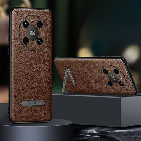 Huawei Mate 40用ケース 高級感 手触り良いレザー柄 LD1 ファーウェイ ブラウン