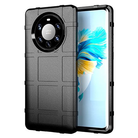 Huawei Mate 40 Pro+ Plus用360度 フルカバー極薄ソフトケース シリコンケース 耐衝撃 全面保護 バンパー ファーウェイ ブラック