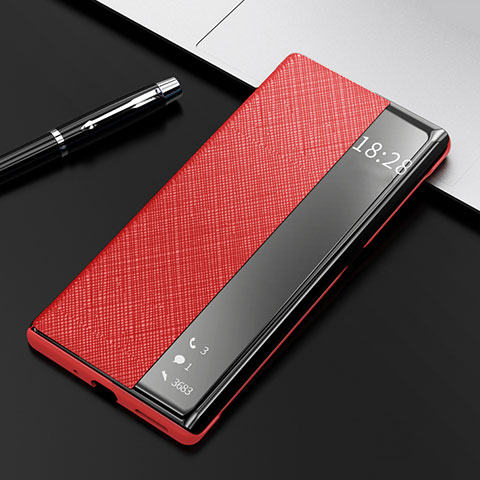 Huawei Mate 40E Pro 4G用手帳型 レザーケース スタンド カバー K08 ファーウェイ レッド