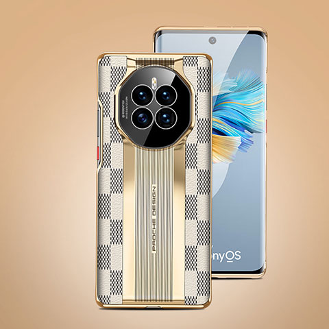 Huawei Mate 50用ケース 高級感 手触り良いレザー柄 JB8 ファーウェイ ホワイト