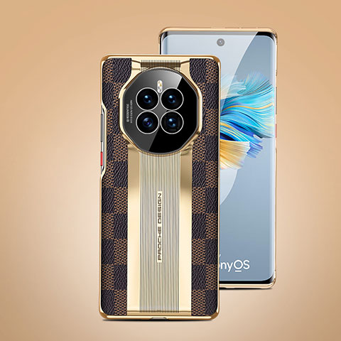 Huawei Mate 50用ケース 高級感 手触り良いレザー柄 JB8 ファーウェイ ブラウン