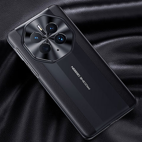 Huawei Mate 50用ケース 高級感 手触り良いレザー柄 JB6 ファーウェイ ブラック