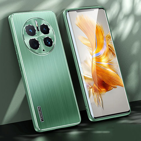 Huawei Mate 50 Pro用ケース 高級感 手触り良い アルミメタル 製の金属製 兼シリコン カバー JL1 ファーウェイ グリーン