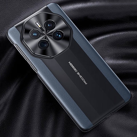 Huawei Mate 50 RS用ケース 高級感 手触り良いレザー柄 JB6 ファーウェイ ネイビー