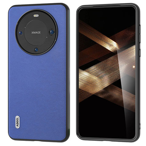 Huawei Mate 60用ケース 高級感 手触り良いレザー柄 BH1 ファーウェイ ミッドナイトネイビー