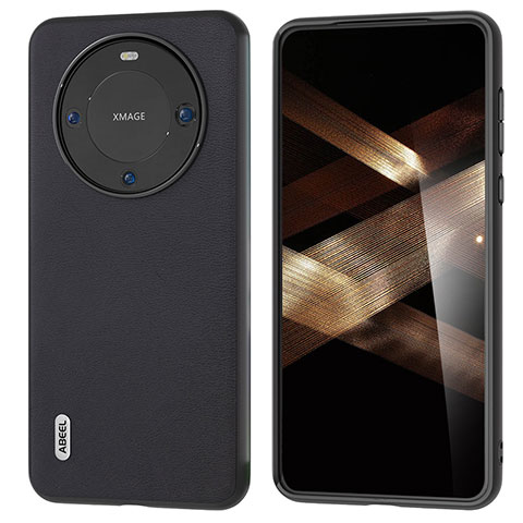 Huawei Mate 60用ケース 高級感 手触り良いレザー柄 BH1 ファーウェイ ブラック