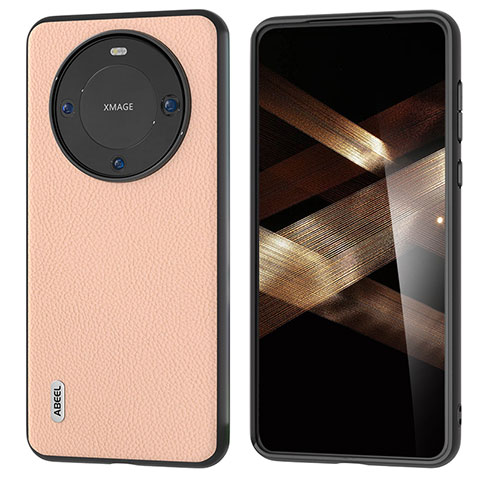 Huawei Mate 60 Pro用ケース 高級感 手触り良いレザー柄 B08H ファーウェイ カーキ色