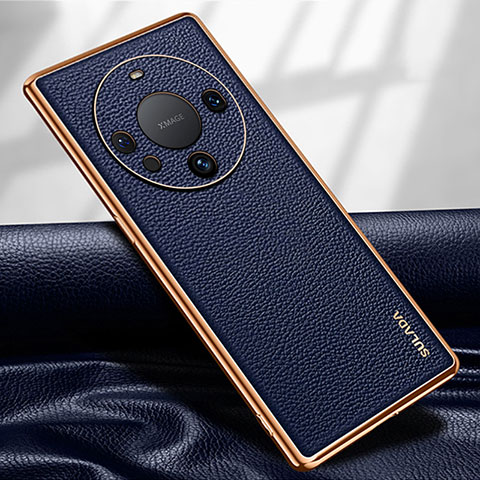 Huawei Mate 60 Pro用ケース 高級感 手触り良いレザー柄 LD3 ファーウェイ ネイビー