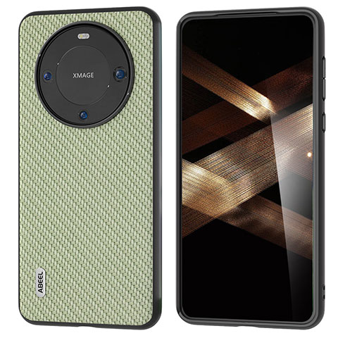 Huawei Mate 60 Pro用ケース 高級感 手触り良いレザー柄 BH3 ファーウェイ グリーン