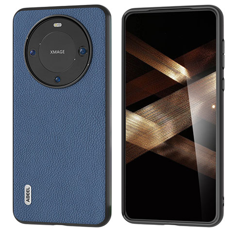 Huawei Mate 60 Pro+ Plus用ケース 高級感 手触り良いレザー柄 B08H ファーウェイ ネイビー