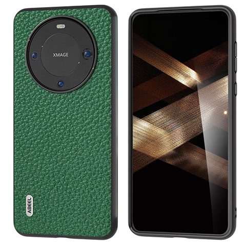 Huawei Mate 60 Pro+ Plus用ケース 高級感 手触り良いレザー柄 B07H ファーウェイ グリーン