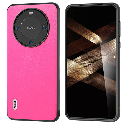 Huawei Mate 60 Pro+ Plus用ケース 高級感 手触り良いレザー柄 BH1 ファーウェイ ローズレッド