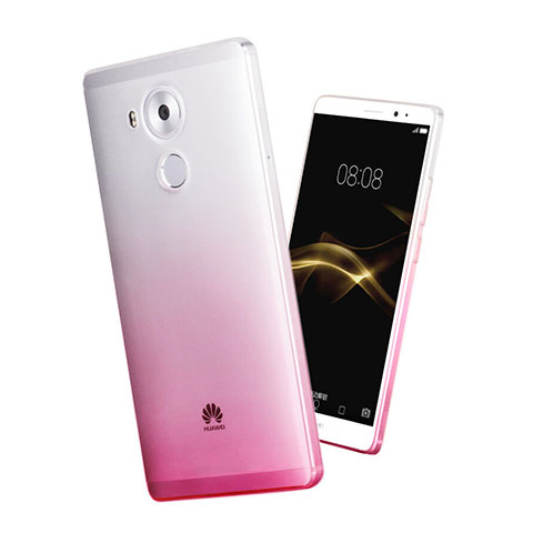 Huawei Mate 8用極薄ソフトケース グラデーション 勾配色 クリア透明 ファーウェイ ピンク