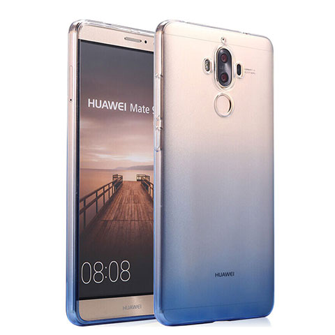 Huawei Mate 9用極薄ソフトケース グラデーション 勾配色 クリア透明 ファーウェイ ネイビー