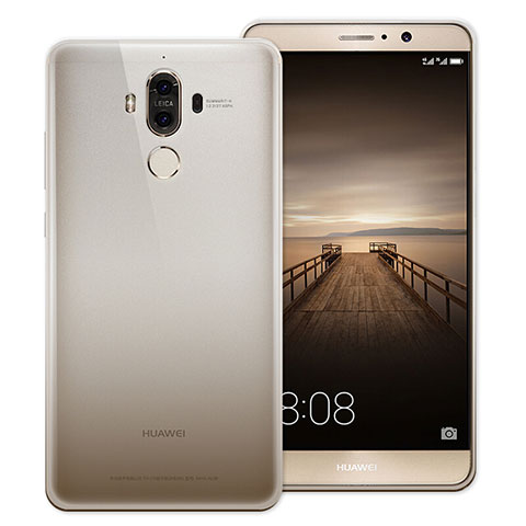 Huawei Mate 9用極薄ソフトケース グラデーション 勾配色 クリア透明 ファーウェイ グレー