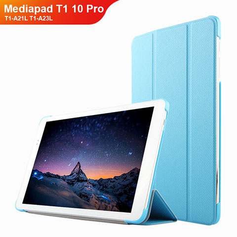 Huawei Mediapad T1 10 Pro T1-A21L T1-A23L用手帳型 レザーケース スタンド L02 ファーウェイ ブルー