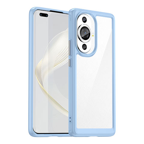 Huawei Nova 11 Ultra用ハイブリットバンパーケース クリア透明 プラスチック カバー J01S ファーウェイ ブルー