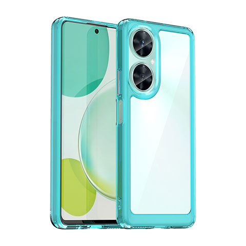 Huawei Nova 11i用ハイブリットバンパーケース クリア透明 プラスチック カバー J01S ファーウェイ シアン