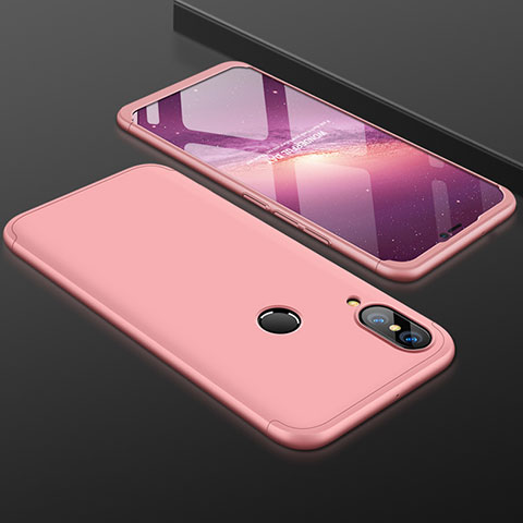 Huawei Nova 3e用ハードケース プラスチック 質感もマット 前面と背面 360度 フルカバー ファーウェイ ローズゴールド