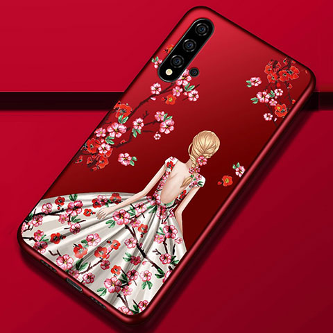 Huawei Nova 5 Pro用シリコンケース ソフトタッチラバー バタフライ ドレスガール ドレス少女 カバー S02 ファーウェイ マルチカラー