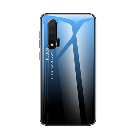 Huawei Nova 6用ハイブリットバンパーケース プラスチック 鏡面 虹 グラデーション 勾配色 カバー ファーウェイ ネイビー