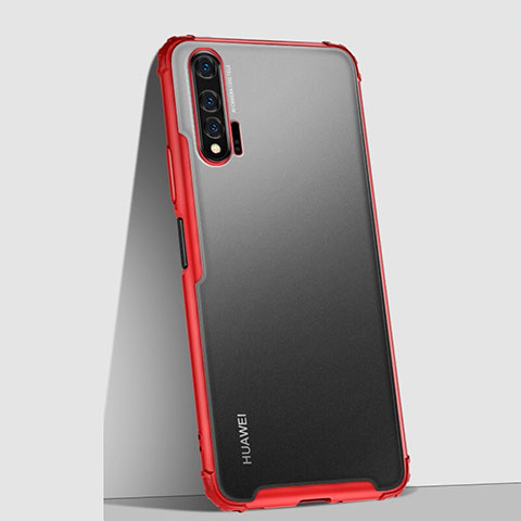 Huawei Nova 6用極薄ケース クリア透明 プラスチック 質感もマットU02 ファーウェイ レッド