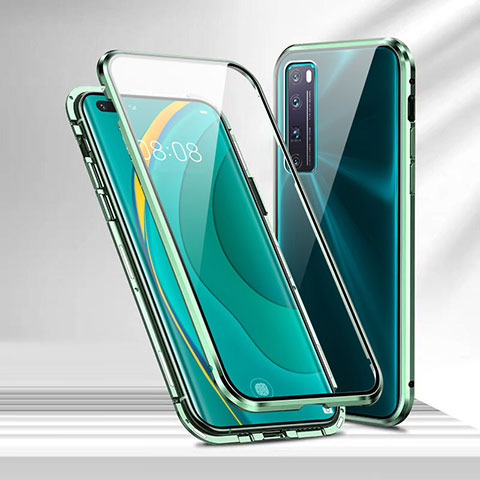 Huawei Nova 7 Pro 5G用ケース 高級感 手触り良い アルミメタル 製の金属製 360度 フルカバーバンパー 鏡面 カバー M02 ファーウェイ グリーン