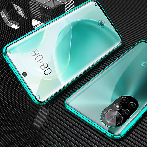 Huawei Nova 8 5G用ケース 高級感 手触り良い アルミメタル 製の金属製 360度 フルカバーバンパー 鏡面 カバー M04 ファーウェイ グリーン