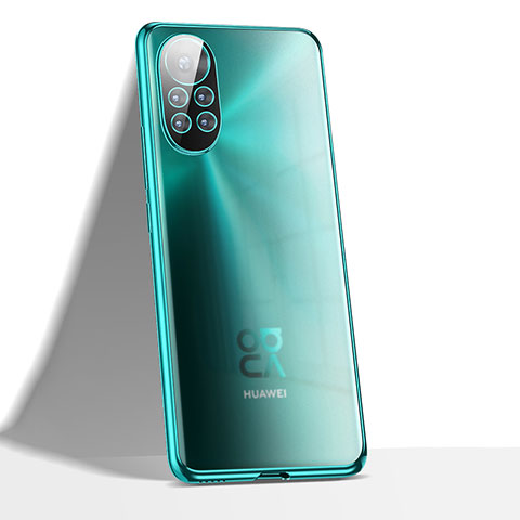 Huawei Nova 8 5G用極薄ソフトケース シリコンケース 耐衝撃 全面保護 クリア透明 H02 ファーウェイ シアン