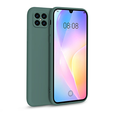 Huawei Nova 8 SE 5G用360度 フルカバー極薄ソフトケース シリコンケース 耐衝撃 全面保護 バンパー ファーウェイ モスグリー