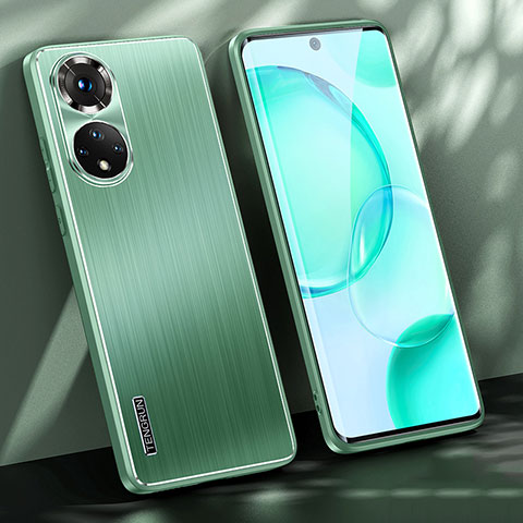 Huawei Nova 9用ケース 高級感 手触り良い アルミメタル 製の金属製 兼シリコン カバー JL1 ファーウェイ グリーン