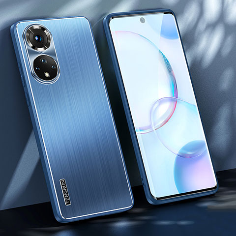 Huawei Nova 9用ケース 高級感 手触り良い アルミメタル 製の金属製 兼シリコン カバー JL1 ファーウェイ ネイビー