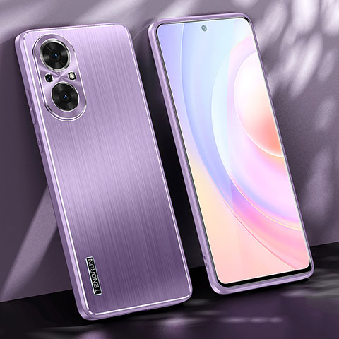 Huawei Nova 9 SE用ケース 高級感 手触り良い アルミメタル 製の金属製 兼シリコン カバー JL1 ファーウェイ パープル