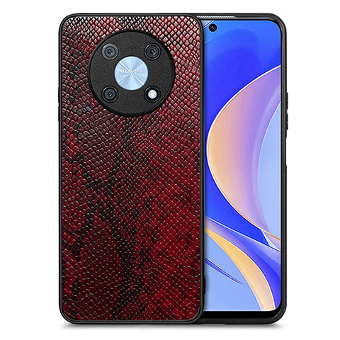 Huawei Nova Y90用ケース 高級感 手触り良いレザー柄 S02D ファーウェイ レッド