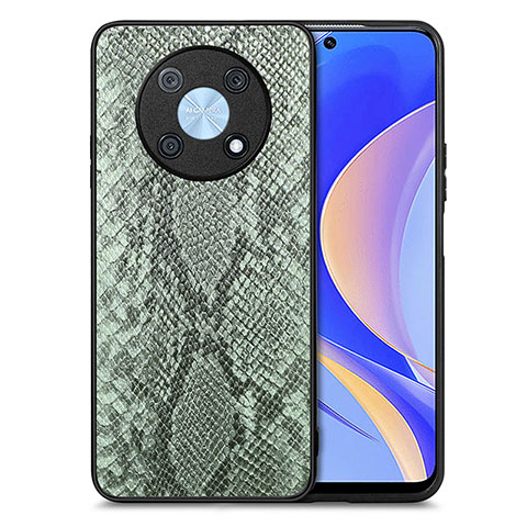 Huawei Nova Y90用ケース 高級感 手触り良いレザー柄 S02D ファーウェイ グリーン