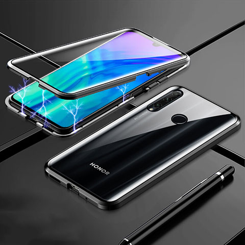 Huawei P Smart+ Plus (2019)用ケース 高級感 手触り良い アルミメタル 製の金属製 360度 フルカバーバンパー 鏡面 カバー T07 ファーウェイ ブラック