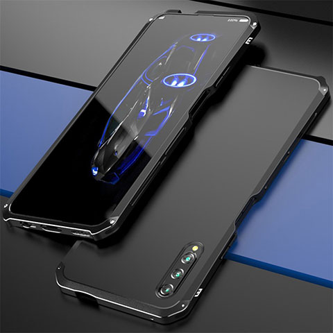 Huawei P Smart Pro (2019)用ケース 高級感 手触り良い アルミメタル 製の金属製 カバー ファーウェイ ブラック