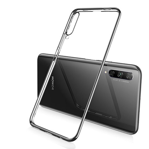 Huawei P Smart Pro (2019)用極薄ソフトケース シリコンケース 耐衝撃 全面保護 クリア透明 H02 ファーウェイ ブラック