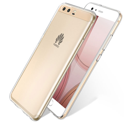 Huawei P10用極薄ソフトケース シリコンケース 耐衝撃 全面保護 クリア透明 T12 ファーウェイ クリア