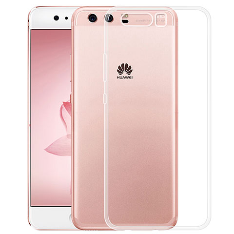 Huawei P10用極薄ソフトケース シリコンケース 耐衝撃 全面保護 クリア透明 T02 ファーウェイ クリア