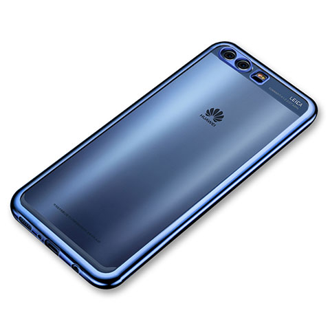 Huawei P10 Plus用極薄ソフトケース シリコンケース 耐衝撃 全面保護 クリア透明 H03 ファーウェイ ネイビー