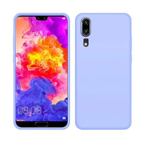 Huawei P20用360度 フルカバー極薄ソフトケース シリコンケース 耐衝撃 全面保護 バンパー C05 ファーウェイ ブルー