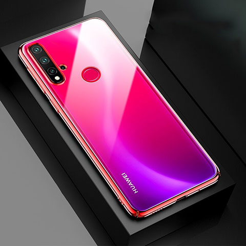 Huawei P20 Lite (2019)用ハードカバー クリスタル クリア透明 S05 ファーウェイ レッド