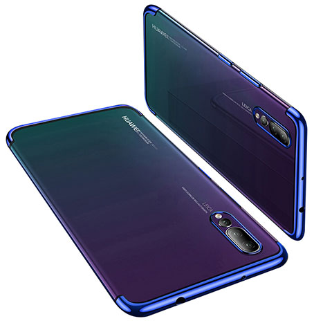 Huawei P20 Pro用極薄ソフトケース シリコンケース 耐衝撃 全面保護 クリア透明 H03 ファーウェイ ネイビー