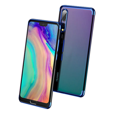 Huawei P20 Pro用極薄ソフトケース シリコンケース 耐衝撃 全面保護 クリア透明 T09 ファーウェイ ネイビー