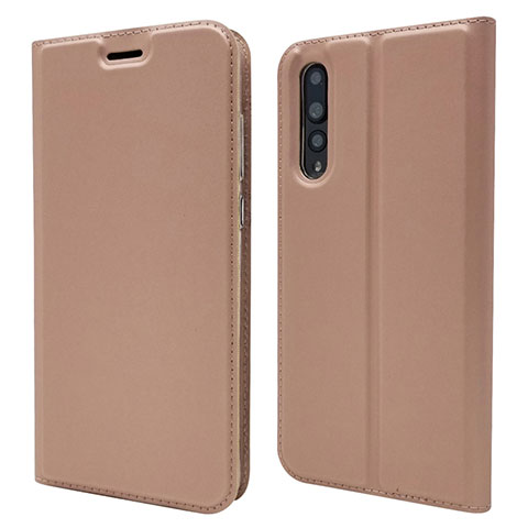 Huawei P20 Pro用手帳型 レザーケース スタンド カバー L05 ファーウェイ ローズゴールド