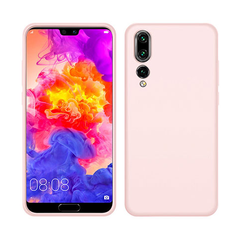 Huawei P20 Pro用360度 フルカバー極薄ソフトケース シリコンケース 耐衝撃 全面保護 バンパー C05 ファーウェイ ピンク