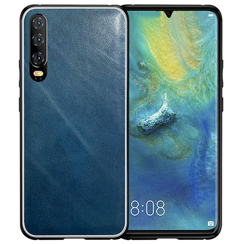 Huawei P30用ケース 高級感 手触り良いレザー柄 S02 ファーウェイ ネイビー